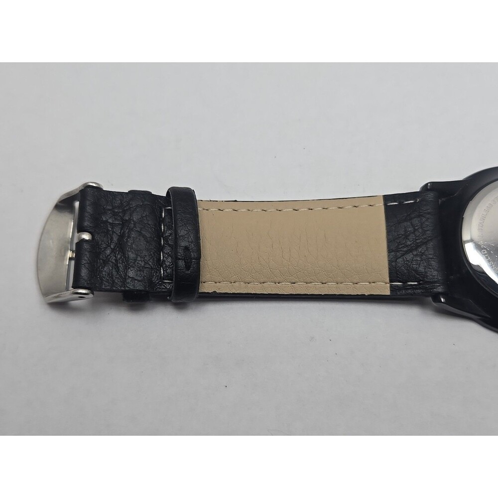 Skagen Denmark Black Stainless 38mm Date Mens Slim Watch New Battery Leather - Picture 10 of 12